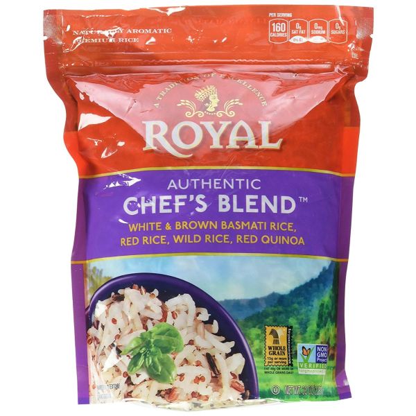 ROYAL: Chefs Blend White & Brown Basmati Rice Red Rice Wild Rice & Red Quinoa, 2 lb