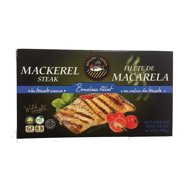 GRILLED CATCH: Mackerel Steak in Tomato Sauce, 6.7 oz