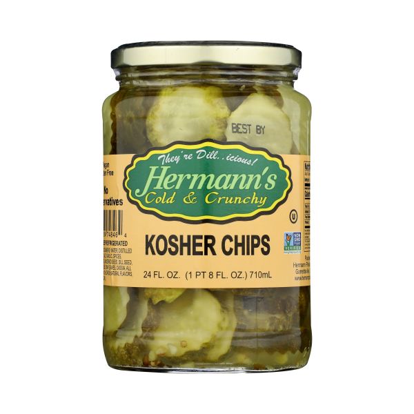 HERMANNS: Pickle Kosher Chips, 24 oz