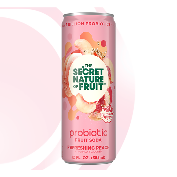 THE SECRET NATURE OF FRUIT: Soda Prob Refrshng Peach, 12 fo