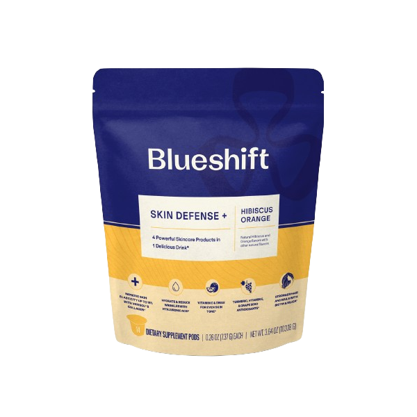 BLUESHIFT NUTRITION: Skin Defense Plus Hibiscus Orange 14Ct, 3.64 oz