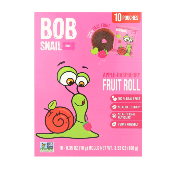 BOB SNAIL: Apple Raspberry Fruit Rolls, 10 pk