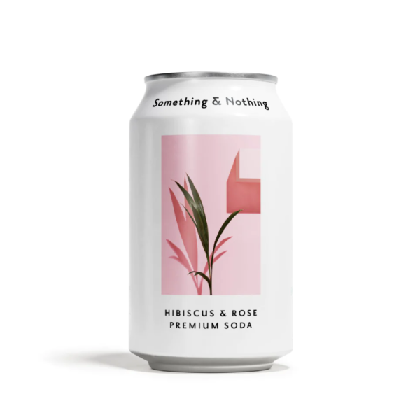 SOMETHING AND NOTHING: Hibiscus and Rose Premium Soda, 12 fo