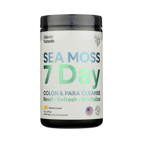 ATLANTIC NATURALS: Sea Moss 7 Day Colon and Para Cleanse Pineapple Flavor, 14 oz