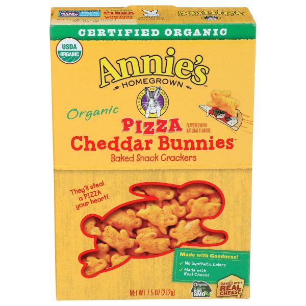 ANNIES HOMEGROWN: Organic Pizza Cheddar Bunnies, 7.5 oz