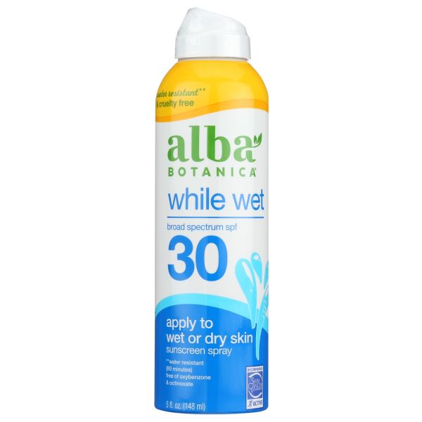 ALBA BOTANICA: While Wet Spf 45 Sunscreen Spray, 5 oz