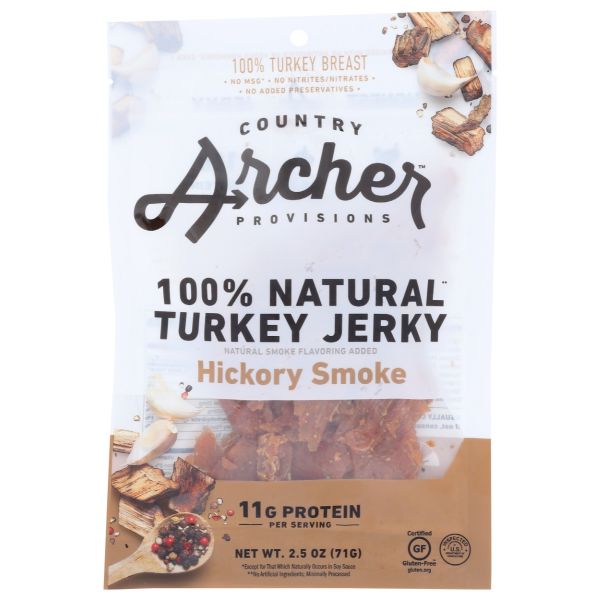 COUNTRY ARCHER: Hickory Smoke Turkey Jerky, 2.5 oz