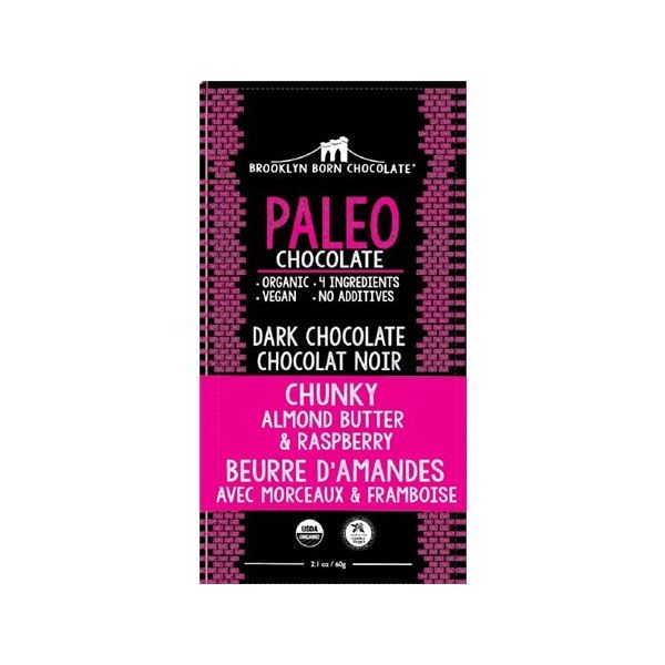 BROOKLYN BORN CHOCOLATE: Paleo Dark Chocolate Almond Butter and Raspberry, 2.1 oz