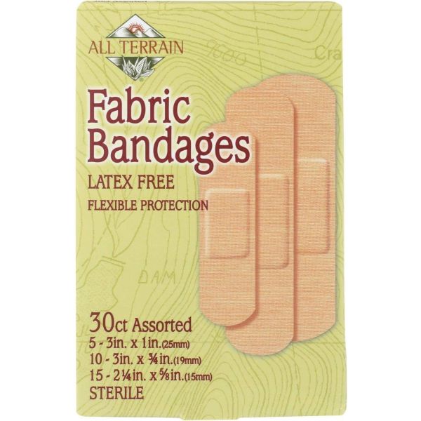 ALL TERRAIN: Fabric Bandages Assorted, 30 pc