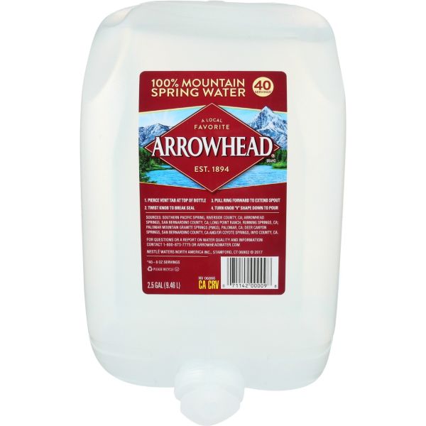 ARROWHEAD WATER: Spring Water, 2.5 ga