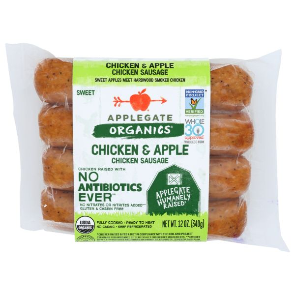 APPLEGATE: Sweet Chicken and Apple Sausage, 12 oz