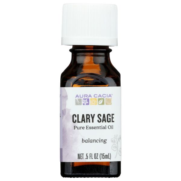 AURA CACIA: Balancing Clary Sage Essential Oil, 0.5 oz