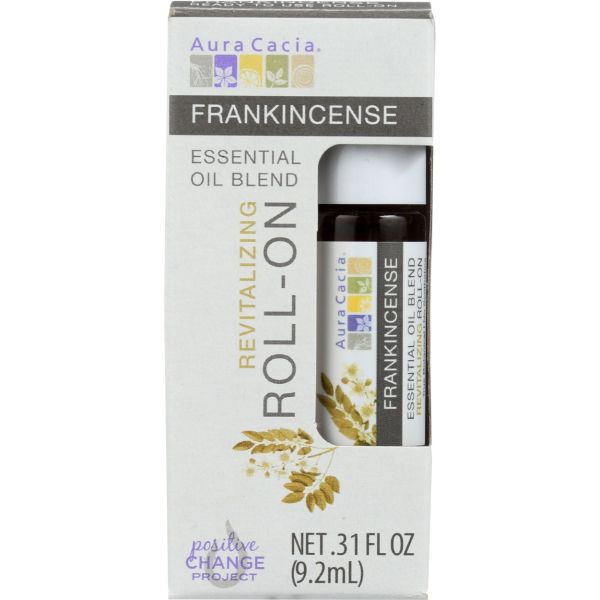 AURA CACIA: Frankincense Roll On Essential Oil, 0.31 oz