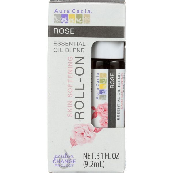 AURA CACIA: Rose Roll On Essential Oil, 0.31 oz