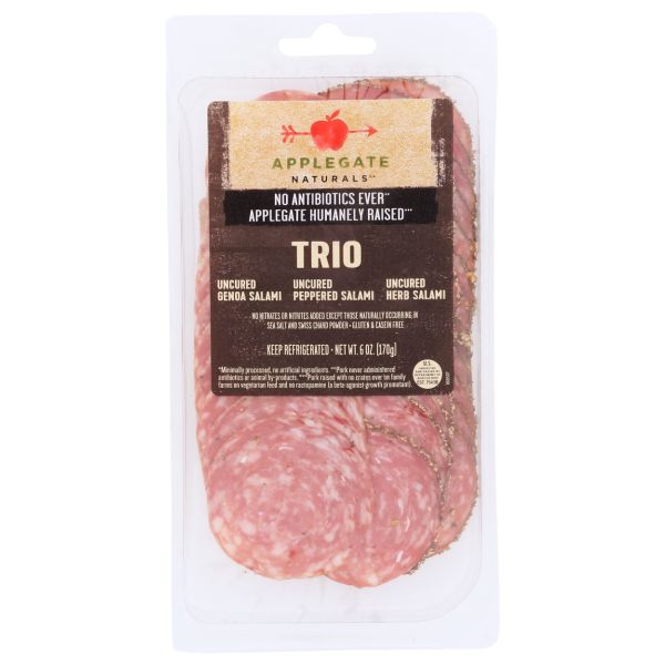 APPLEGATE: Natural Genoa Uncured Salami Trio, 6 oz