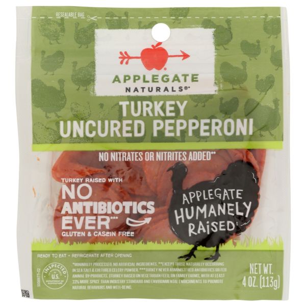 APPLEGATE: Uncured Turkey Pepperoni, 4 oz