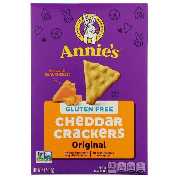 ANNIES HOMEGROWN: Cheddar Crackers Gluten Free, 4 oz