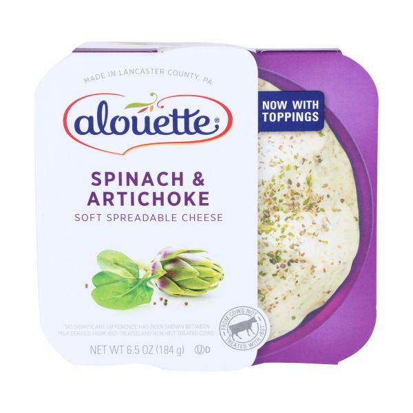 ALOUETTE: Spinach and Artichoke Cheese, 6.5 oz