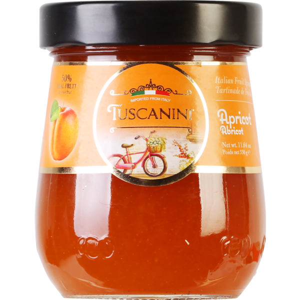 TUSCANINI: Apricot Fruit Spread Preserves, 11.64 oz