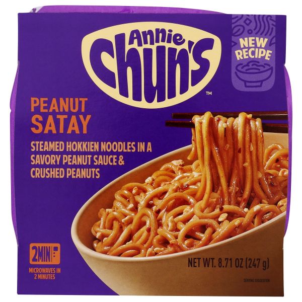 ANNIE CHUNS: Peanut Satay Noodle Bowl, 8.71 oz