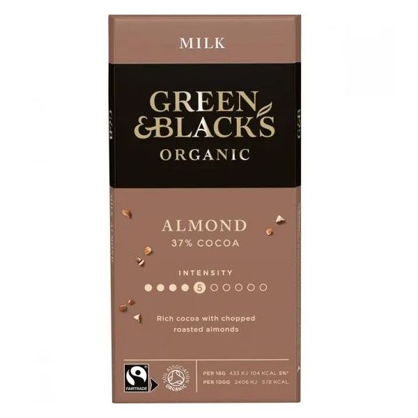 GREEN & BLACKS: Organic Roasted Almond Milk Chocolate Bar, 3.17 oz