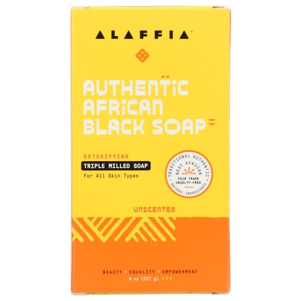 ALAFFIA: African Black Soap Bar Unscented, 8 oz