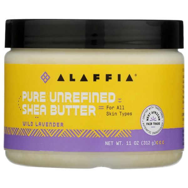 ALAFFIA: Pure Unrefined Shea Butter Wild Lavender, 11 oz