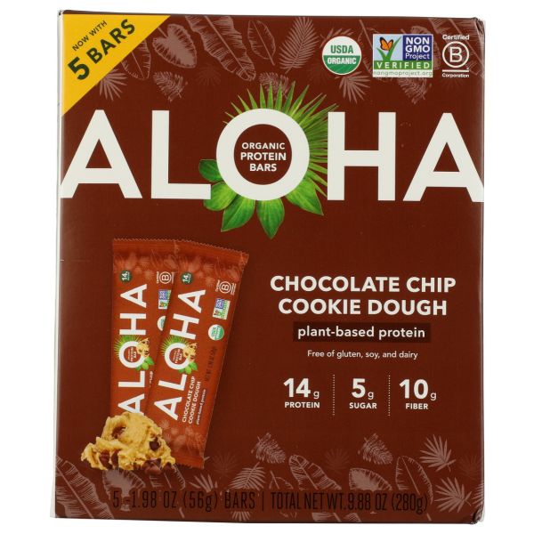 ALOHA: Chocolate Chip Cookie Dough Bars, 9.88 oz