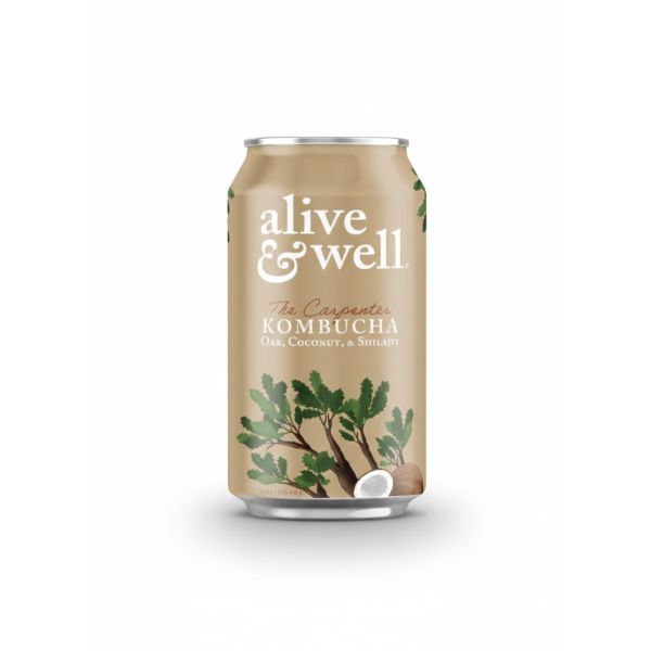 ALIVE AND WELL KOMBUCHA: Oak and Coconut with Shilajit Kombucha, 12 fo