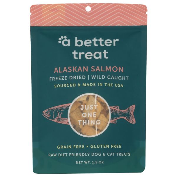 A BETTER TREAT: Freeze Dried Raw Wild Caught Salmon Dog and Cat Treats, 1.5 oz