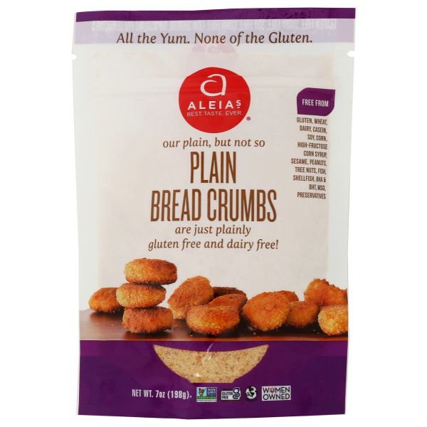 ALEIAS: Gluten Free Plain Bread Crumbs, 7 oz