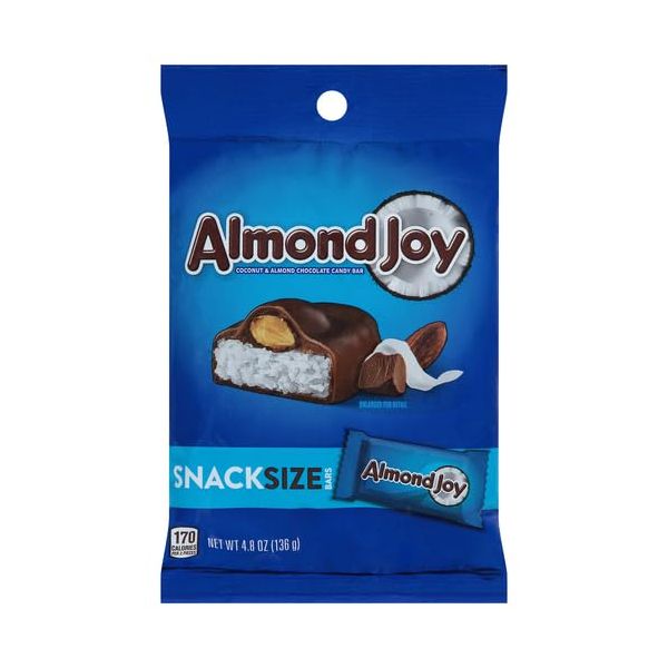 ALMOND JOY: Coconut and Almond Chocolate Candy Bag, 4.8 oz