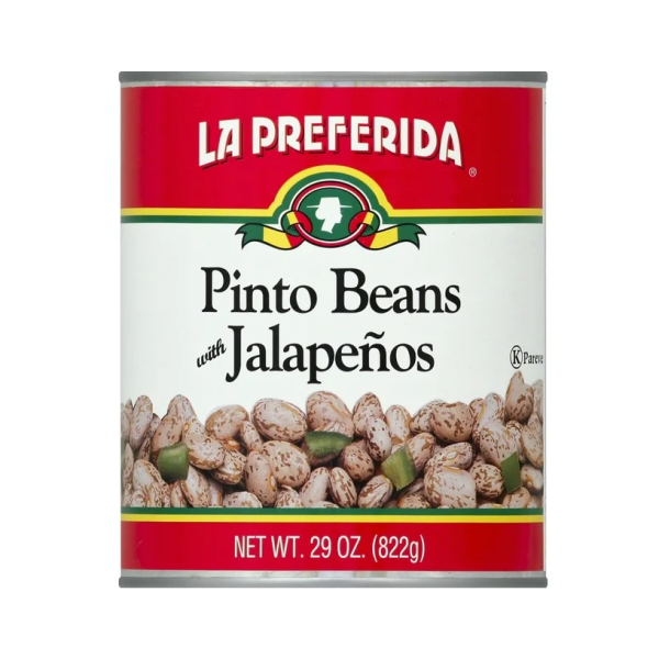 LA PREFERIDA: Pinto Beans With Jalapenos, 29 oz