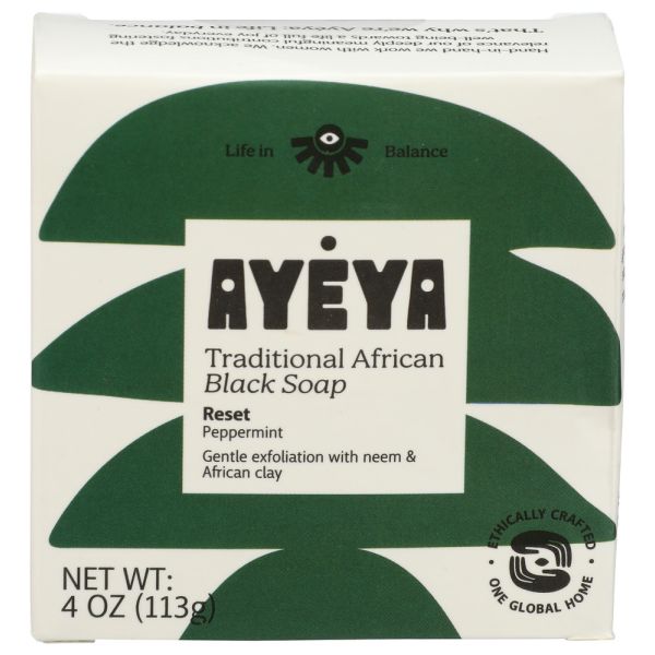 AYEYA: Reset African Black Soap Bar, 4 oz