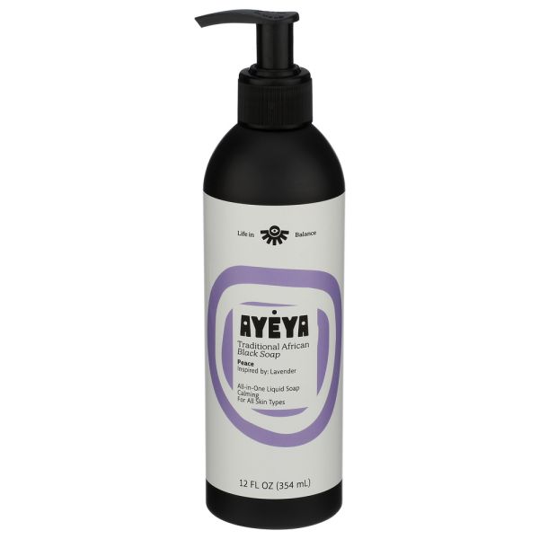 AYEYA: Peace African Black Liquid Soap, 12 fo