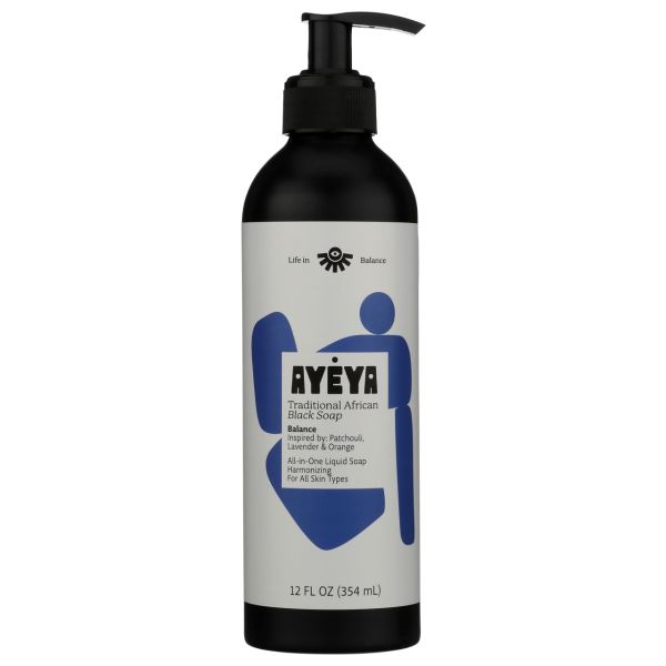AYEYA: Balance African Black Liquid Soap, 12 fo