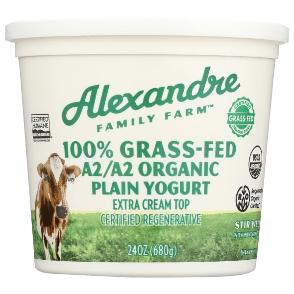ALEXANDRE FAMILY FARM: A2 A2 Organic 100 Percent Grassfed Full Fat Yogurt, 24 oz