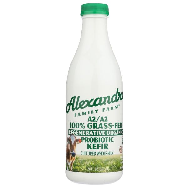 ALEXANDRE FAMILY FARM: A2 A2 Organic 100 Percent Grassfed Whole Probiotic Kefir, 28 fo