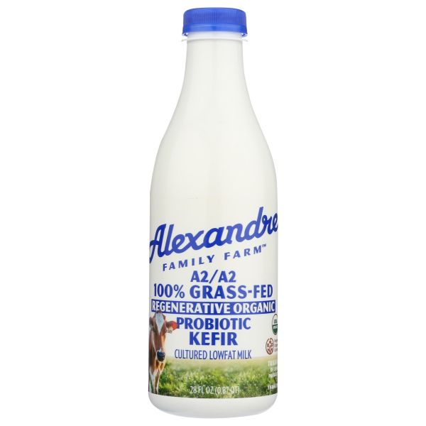 ALEXANDRE FAMILY FARM: A2 A2 Organic 100 Percent Grassfed Lowfat Probiotic Kefir, 28 fo
