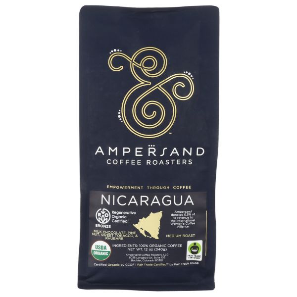 AMPERSAND COFFEE: Nicaragua Whole Bean Coffee, 12 oz