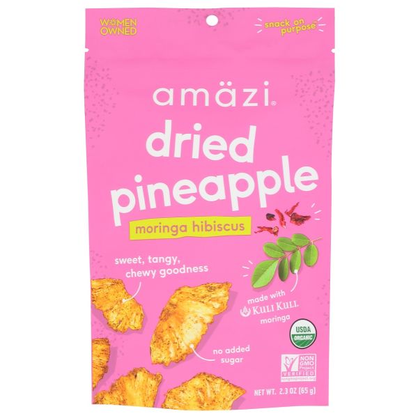 AMAZI FOODS: Dried Pineapple Moringa Hibiscus, 2.3 oz