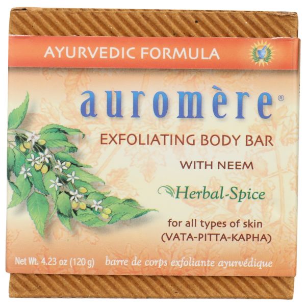 AUROMERE: Ayurvedic Exfoliating Body Bar Soap, 4.23 oz