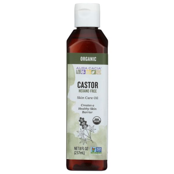 AURA CACIA: Organic Castor Oil, 8 fo
