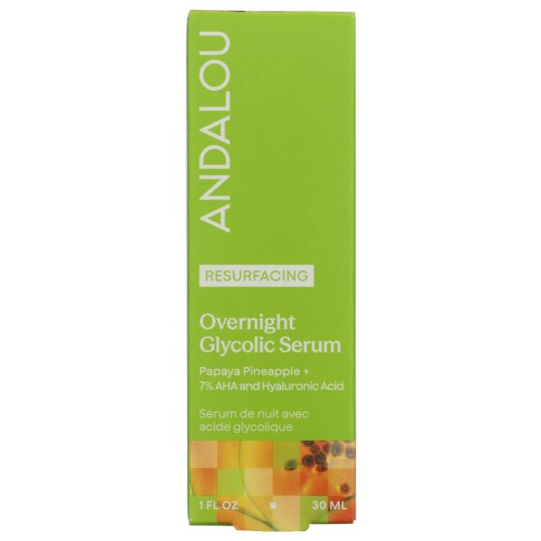 ANDALOU NATURALS: Resurfacing Overnight Glycolic Serum, 3 oz