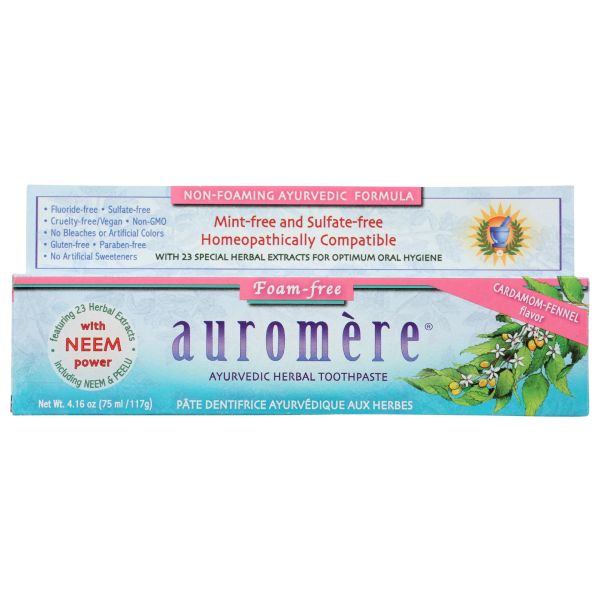 AUROMERE: Toothpaste Non Foam Ayurvedic, 4.16 oz