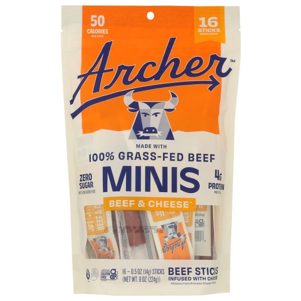 ARCHER: Beef and Cheese Mini Sticks 16 Count, 8 oz