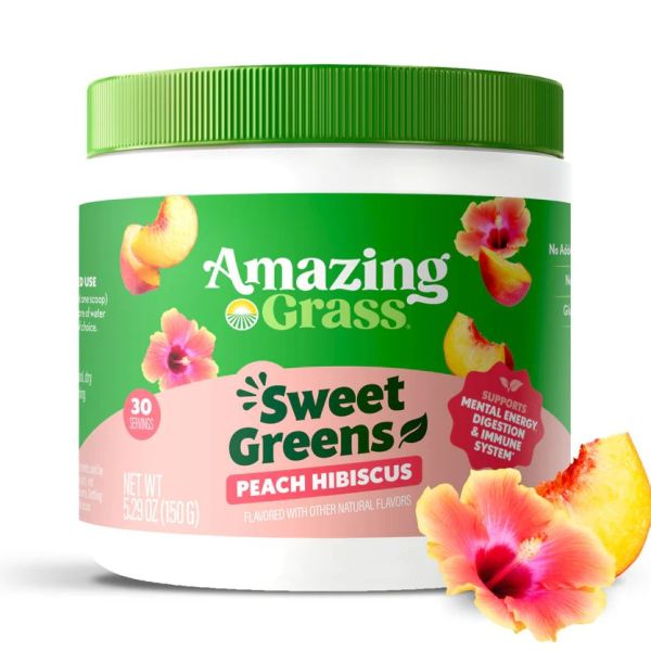 AMAZING GRASS: Sweet Greens Peach Hibiscus, 125 gm