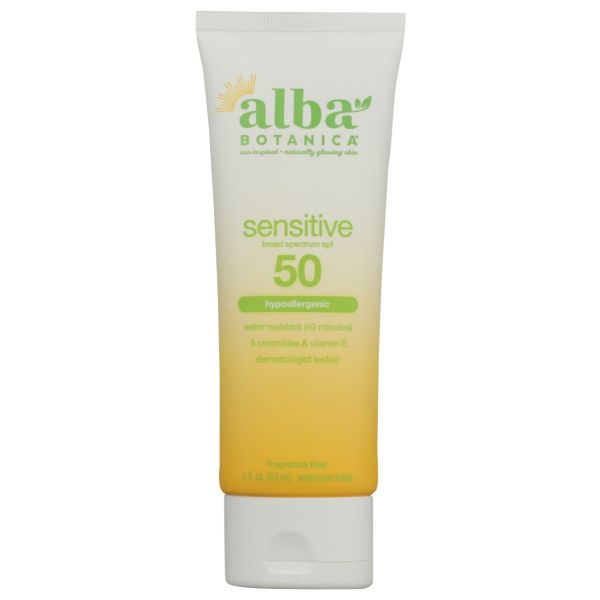 ALBA BOTANICA: Sensitive Sunscreen Lotion SPF 50, 3 oz