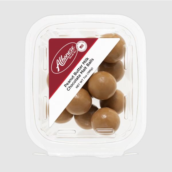 ALBANESE: Peanut Buttery Milk Chocolate Malt Balls, 7 oz