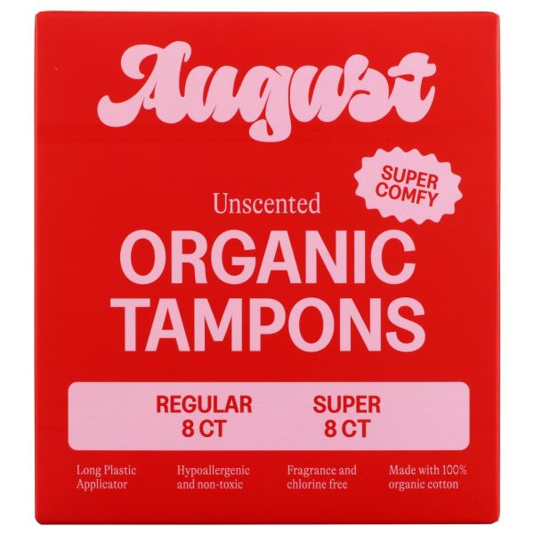 AUGUST: Regular and Super Tampons, 16 ea